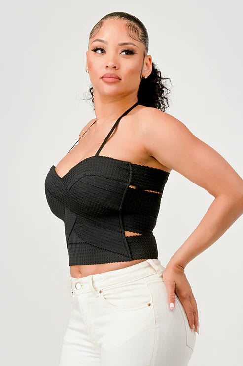 ZIG ZAG BANDAGE CROP TUBE TOP Bella Moda Latina