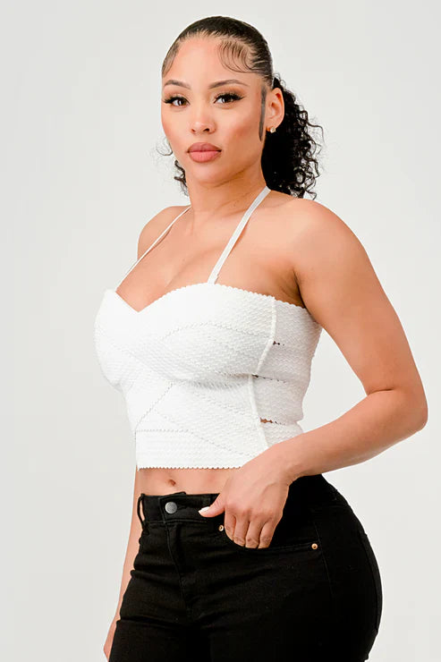 ZIG ZAG BANDAGE CROP TUBE TOP Bella Moda Latina