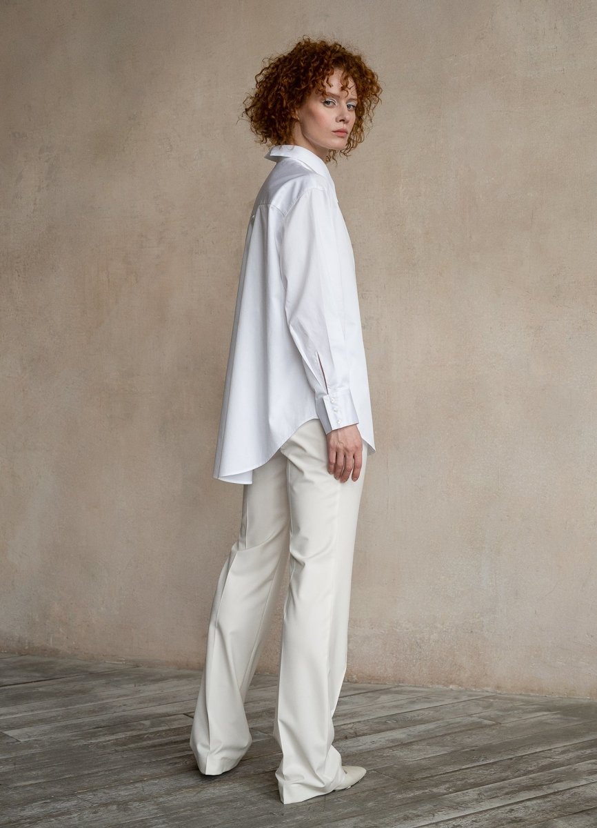 Seconda Oversized White Cotton Business Shirt