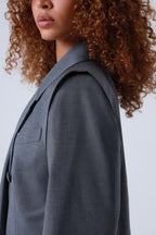 Grey Double-Breasted Virgin Wool Blazer | Sophia Blazer ETNA