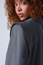 Grey Double-Breasted Virgin Wool Blazer | Sophia Blazer ETNA