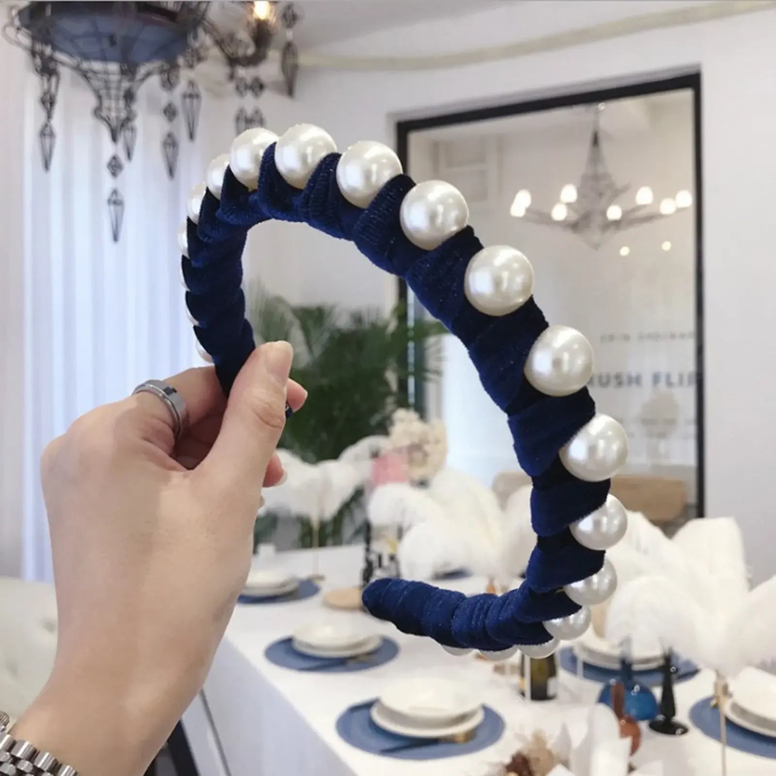 Pearl & Velvet Headband