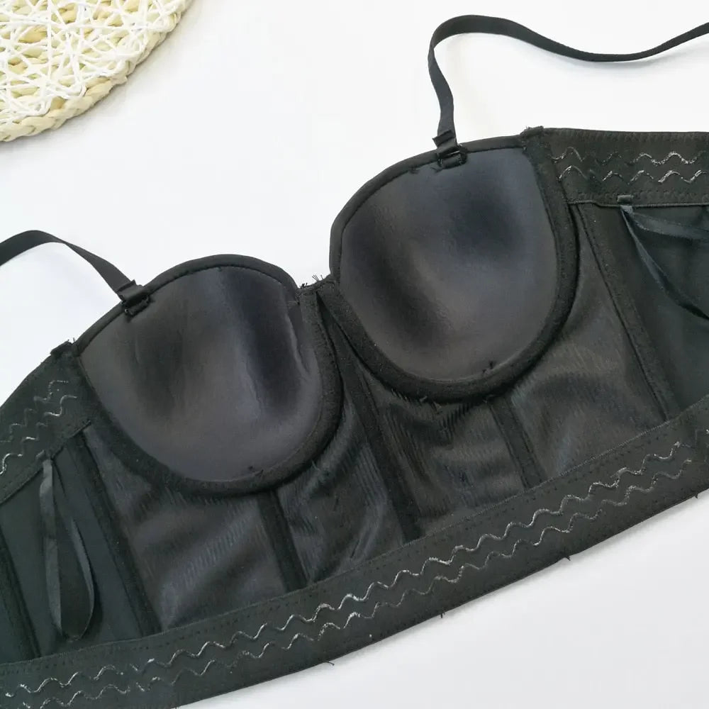 Irene Tinnie Sexy Rhinestone Bustier Corset Push Up Night Club Bralette Women&#39;s New Fashion Bra Cropped Top Plus Size Vest