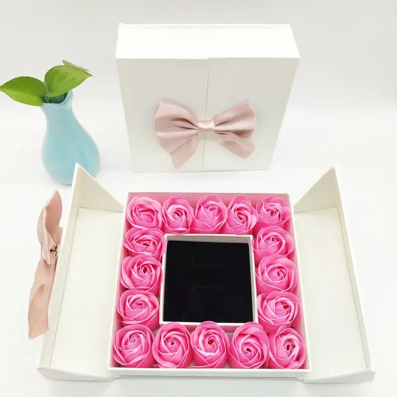 Valentines Artificial Rose & Jewelry Gift Box