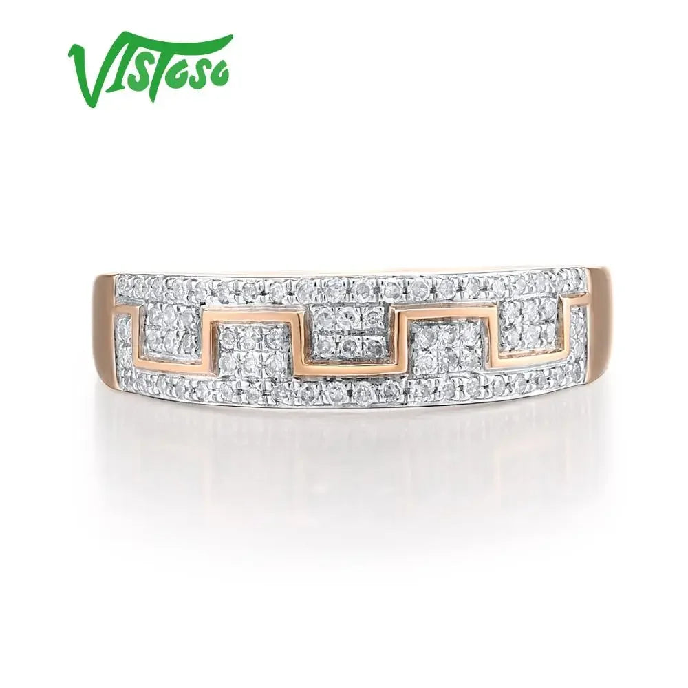 LUX 14K 585 Rose Gold Bling Ring