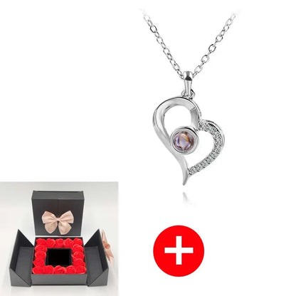 Valentines Artificial Rose & Jewelry Gift Box