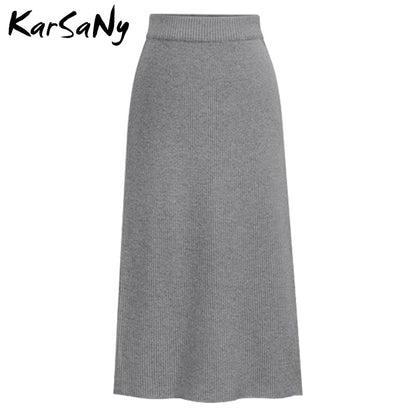 High Waist Knit Pencil Skirt S-6XL