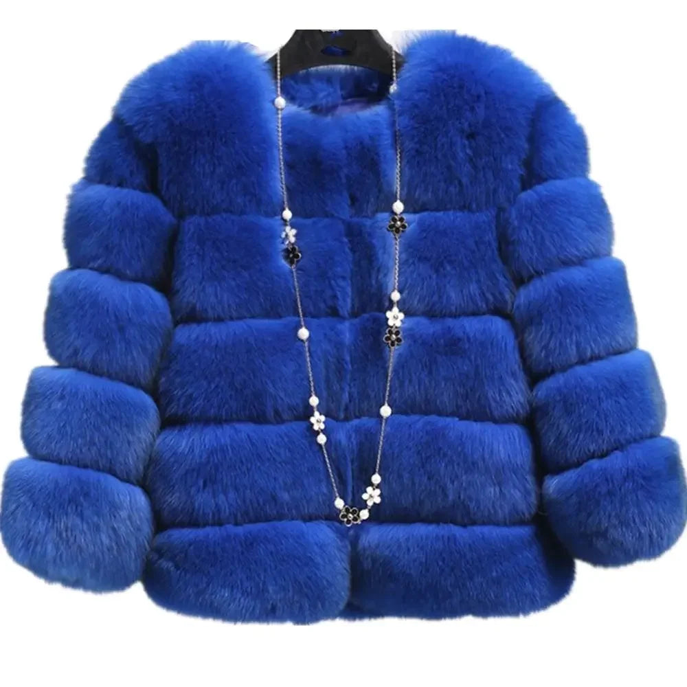 Long Sleeves Short Faux Fur Coat