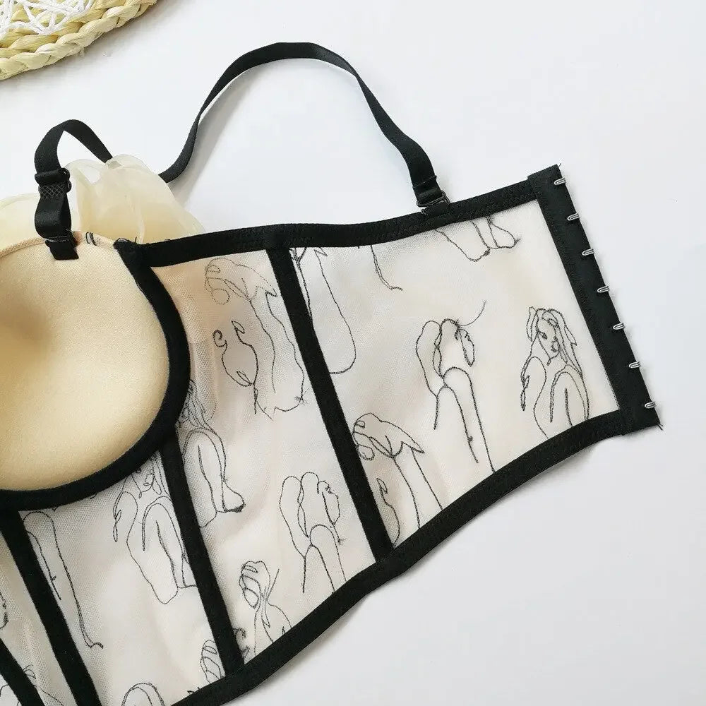 Corset Flower Streetwear Crop Top