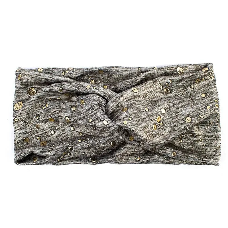 Metallic Color Wide Elastic Headband