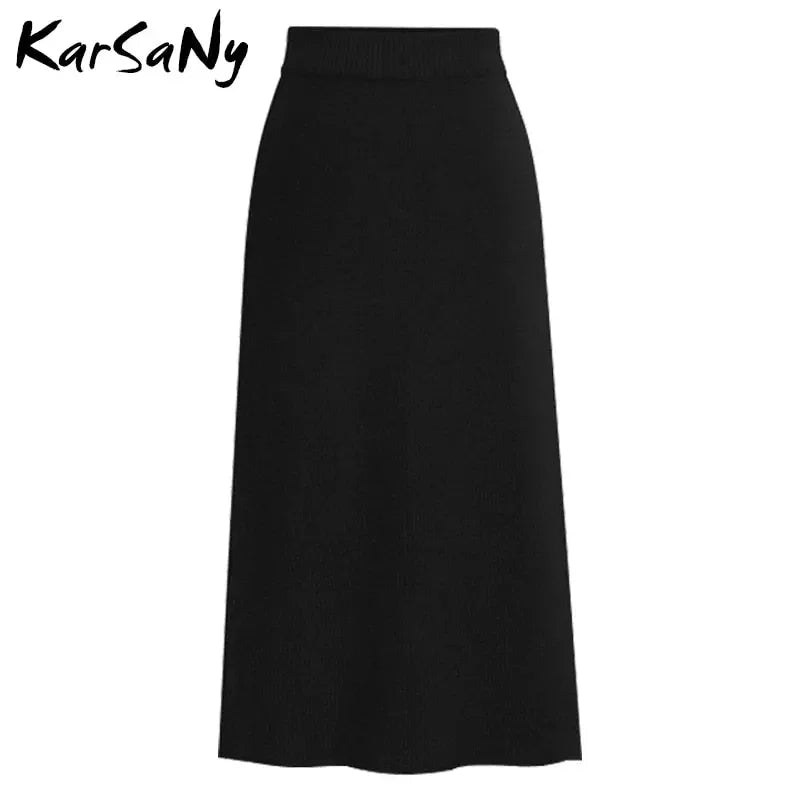 High Waist Knit Pencil Skirt S-6XL