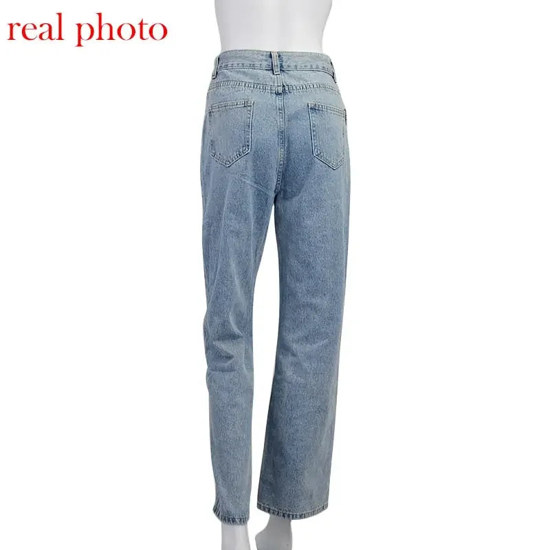 Straight Leg High Waist Jeans