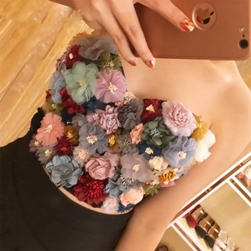 Floral Cropped Top Corset