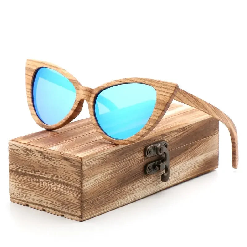 Luxury Fashion Polarized Sunglasses For Women Cat eye Sunglasses Wood Glasses With box Wooden ocularia solaria Gafas de sol