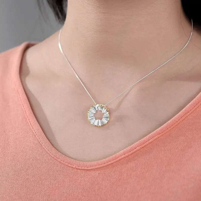 Lotus Fun Real 925 Sterling Silver Handmade Fine Jewelry Creative Pencil Shavings Design Pendant without Necklace for Women Gift
