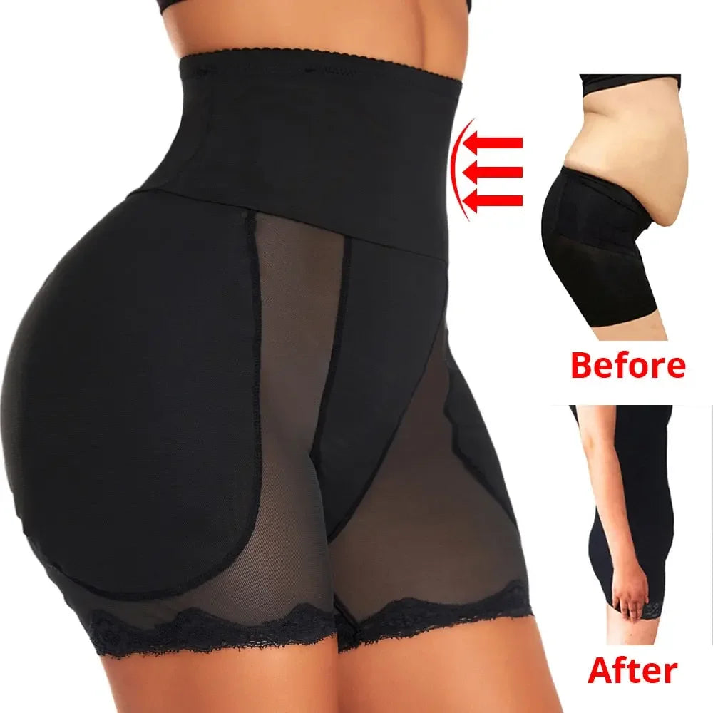 YBFDO Shapewear Padded Hip Butt Lifter Panties High Waist Trainer for Women Tummy Control Body Shaper Hip Enhancer Thigh Slim