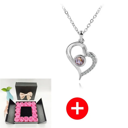 Valentines Artificial Rose & Jewelry Gift Box