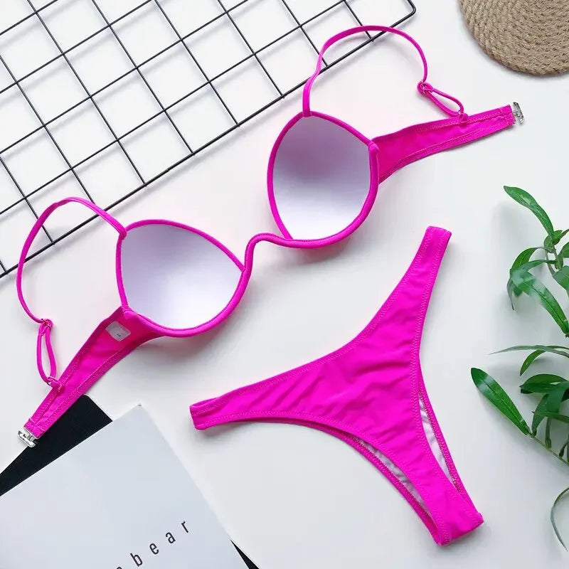 Stella Sexy V-bar Underwire Bra & Thong Bikini