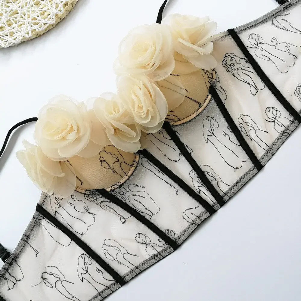 Corset Flower Streetwear Crop Top