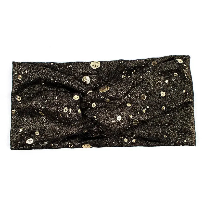 Metallic Color Wide Elastic Headbands