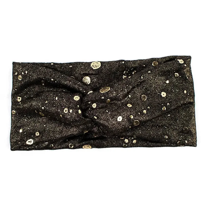 Metallic Color Wide Elastic Headband