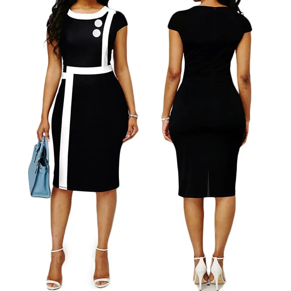 Danielle Midi Slim Office Pencil Bodycon Dress