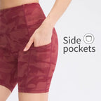 Women's Yoga Shorts with Pocket Running Tights Short High Waist Gym Compression Sport Shorts Yoga Legging Gym Workout Short