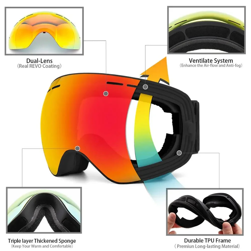 Premium Ski Goggles - Interchangeable Lens