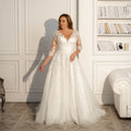Bridal Appliqué A Line Tulle Gown