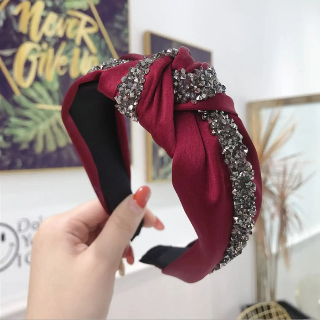 LUX Rhinestone Middle Knot Hairband