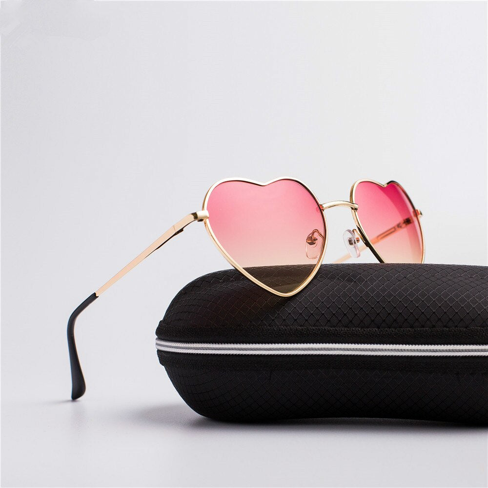Metal Gradient Heart Shaped Sunglasses UV400