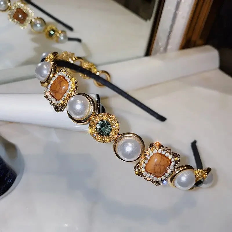 LUX Rhinestone Baroque Hairband