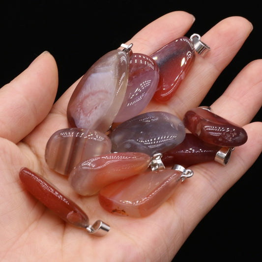 Natural Stone Carnelian Pendants Polished Red Agates Crystal for Charms Jewelry Making DIY Women Necklace Earring Gifts LUXLIFE BRANDS