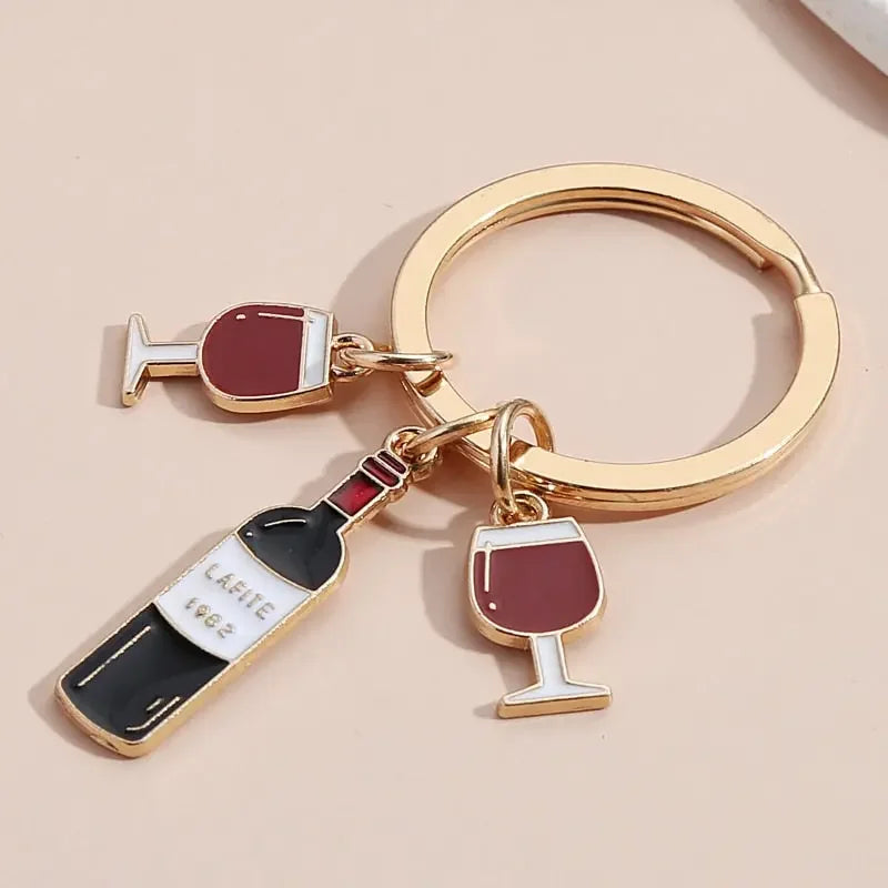 Cute Key Ring For The Red Wine Lover