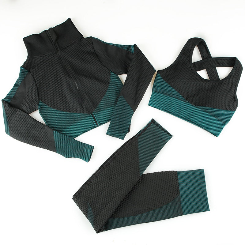 Seamless Women Set Women Sports Gym Suits Fitness Sport Long Sleeve Women Clothing - LUXLIFE BRANDS
