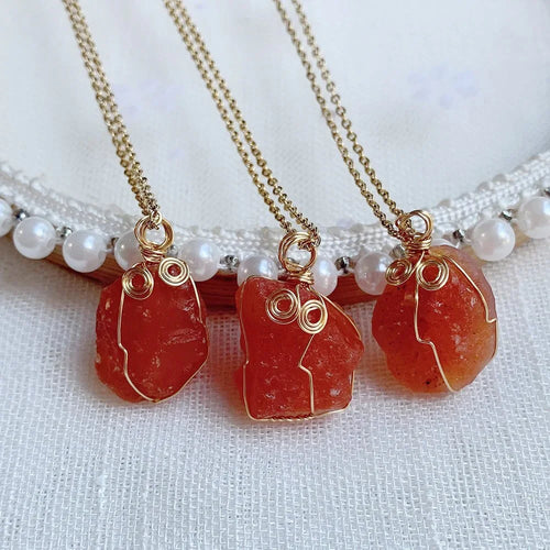 Carnelian Crystal Necklace Women LUXLIFE BRANDS