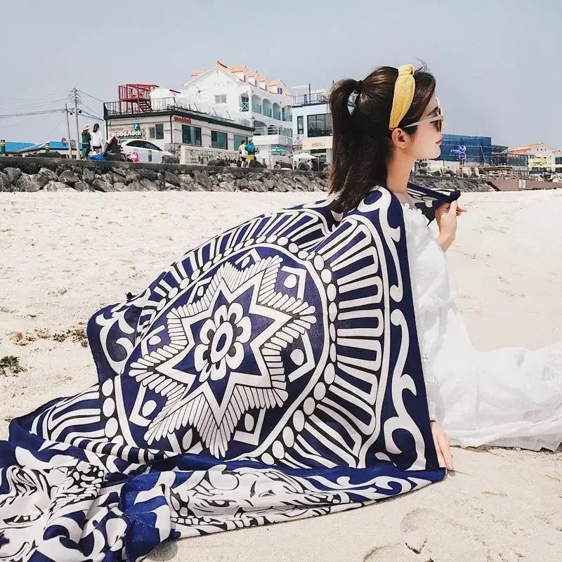 Oversized Boho Cotton Beach Blanket - LUXLIFE BRANDS