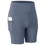 Women's Yoga Shorts with Pocket Running Tights Short High Waist Gym Compression Sport Shorts Yoga Legging Gym Workout Short