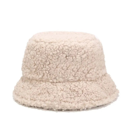 Faux Fur Winter Bucket Hat For Women Artificial Fur Warm Fishing Cap Outdoor Sunscreen Sun Hats Panama Bob Fisherman Hat
