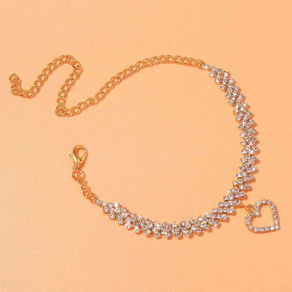 Cute Rhinestone Anklet Bracelet