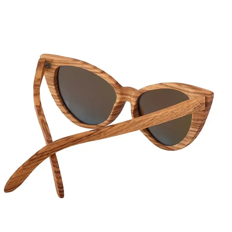 Luxury Fashion Polarized Sunglasses For Women Cat eye Sunglasses Wood Glasses With box Wooden ocularia solaria Gafas de sol