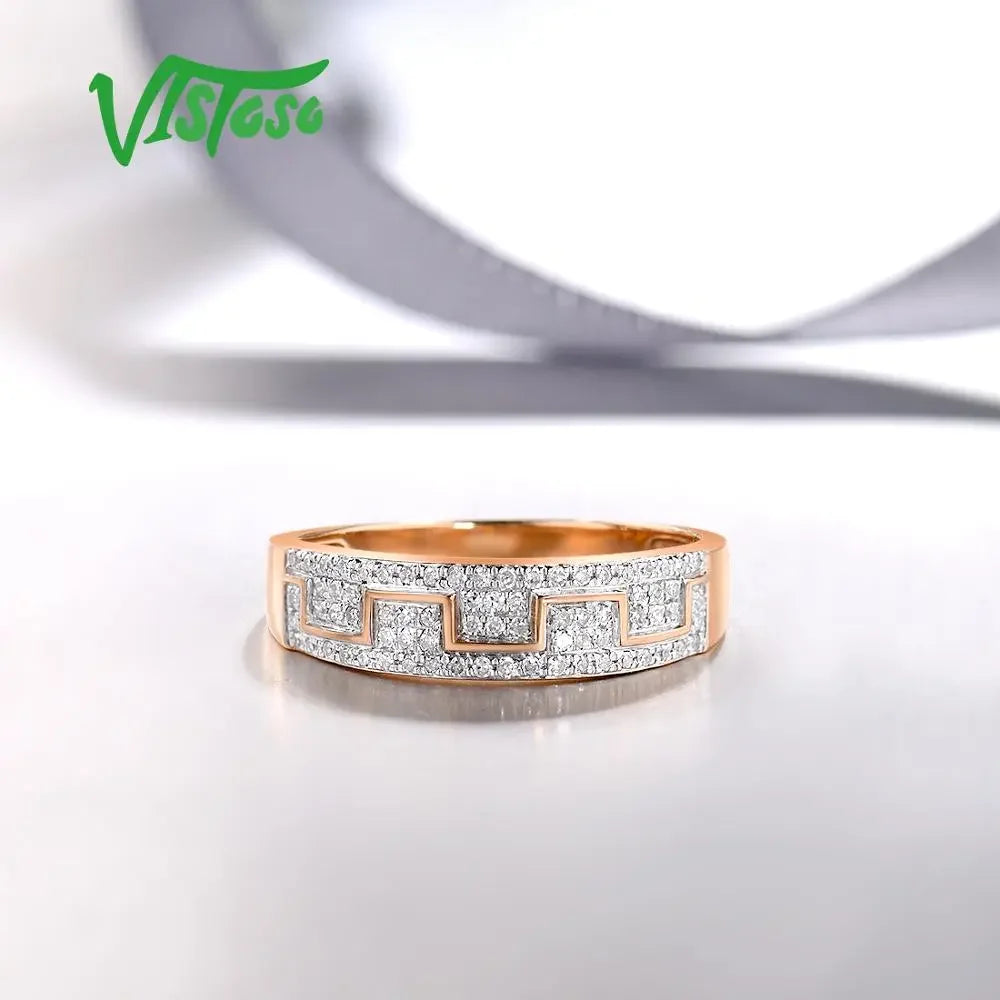 LUX 14K 585 Rose Gold Bling Ring