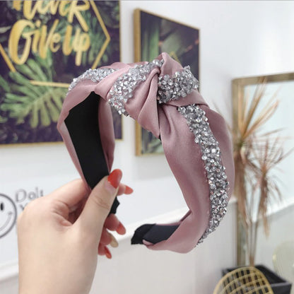 LUX Rhinestone Middle Knot Hairband