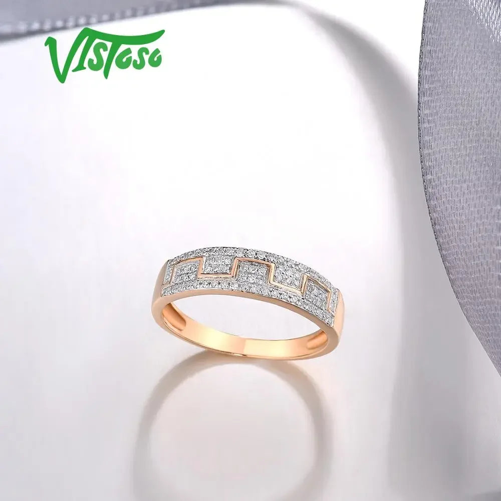 LUX 14K 585 Rose Gold Bling Ring