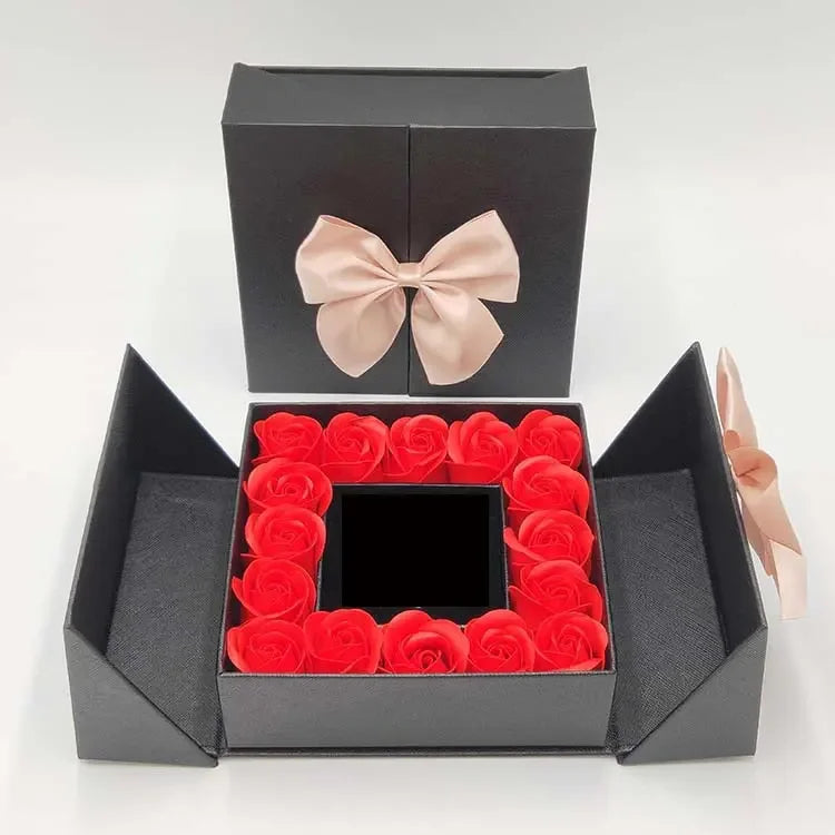 Valentines Artificial Rose & Jewelry Gift Box