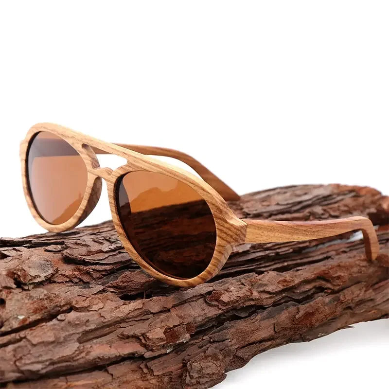Vintage Wooden Polarized Driving Sunglasses UV400