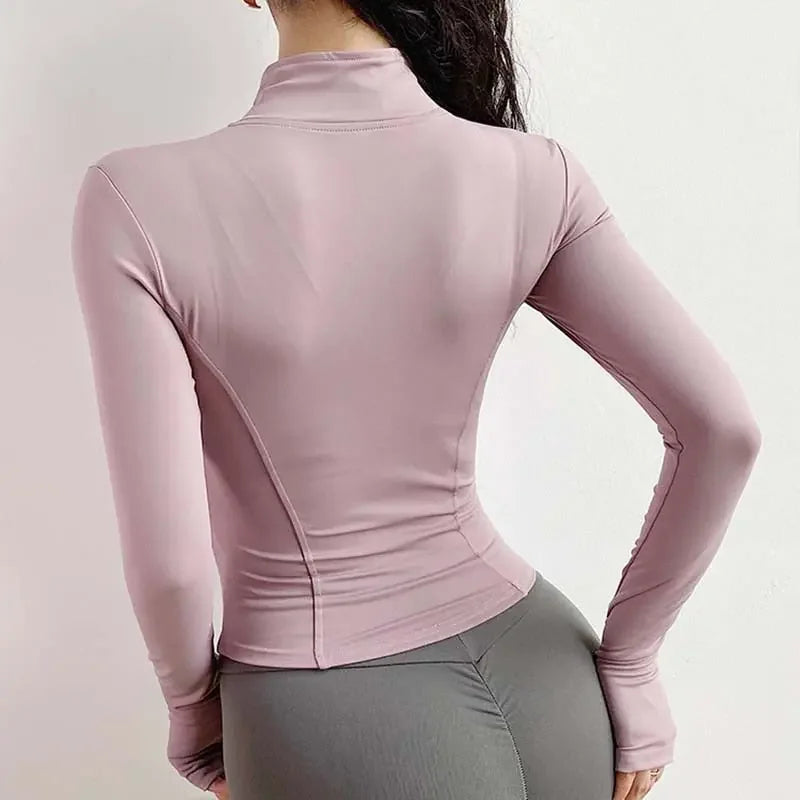 Long Sleeve Yoga Zip Workout Top