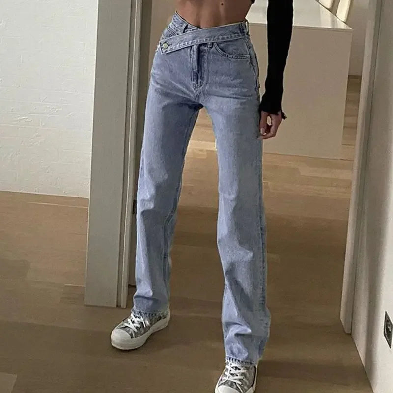 Straight Leg High Waist Jeans