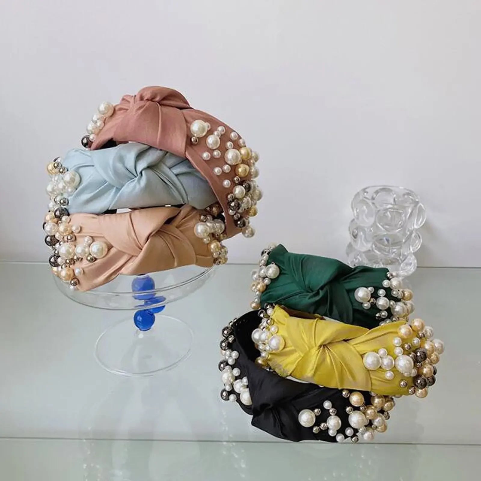 Mixed Pearl Baroque Center Knot Hairband