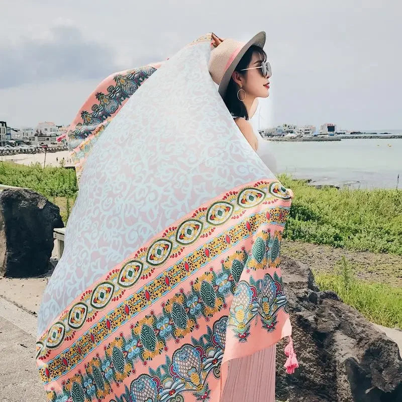 Oversized Boho Cotton Beach Blanket - LUXLIFE BRANDS